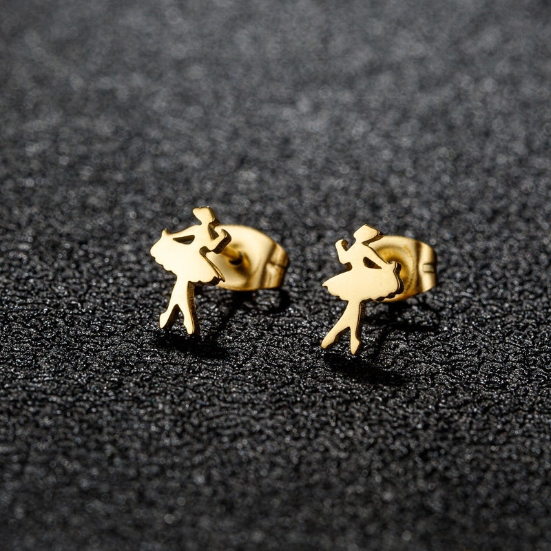 1 Pair Sweet Minimalist Artistic Animal Irregular Polishing Plating 304 Stainless Steel 18K Gold Plated Ear Studs