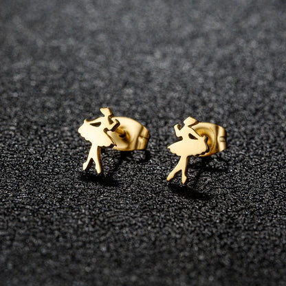 1 Pair Sweet Minimalist Artistic Animal Irregular Polishing Plating 304 Stainless Steel 18K Gold Plated Ear Studs