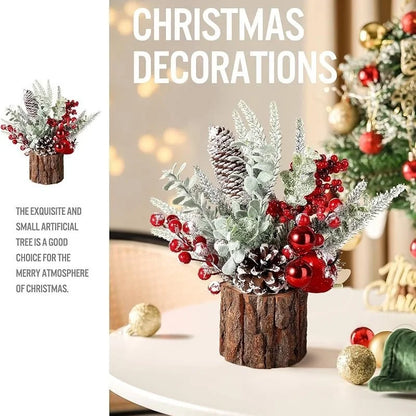 New Desktop Christmas Tree Christmas Decorations Home Ornaments Simulation PE Bark Barrel Tree