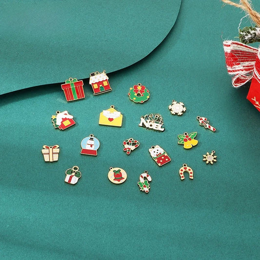 Stainless Steel Christmas Snowman Cute Cartoon Accessories Diy Christmas Oil Drop Accessories Pendant Bracelet Necklace