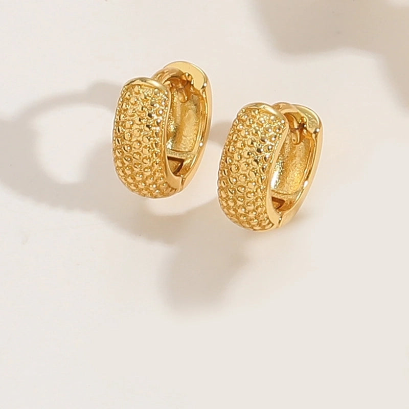 1 Pair Elegant Minimalist Heart Shape Inlay Copper Zircon 14K Gold Plated Earrings