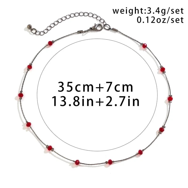 Imitation Crystal Metal Copper Tassel Plating Chain Water Droplets Necklace