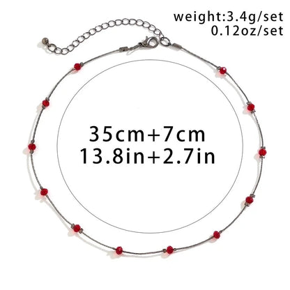 Imitation Crystal Metal Copper Tassel Plating Chain Water Droplets Necklace