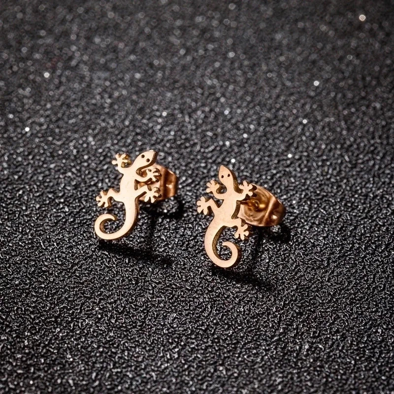 1 Pair Cute Animal Polishing Plating 304 Stainless Steel 18K Gold Plated Ear Studs
