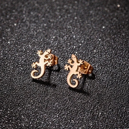 1 Pair Cute Animal Polishing Plating 304 Stainless Steel 18K Gold Plated Ear Studs