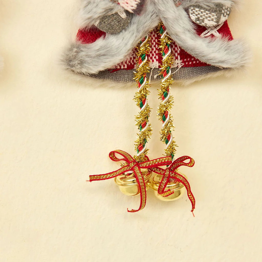 2 Pieces Christmas Bell Hanging Ornaments Santa Claus Elk Snowman Bear Accessories Series Christmas Tree Decoration Fabric