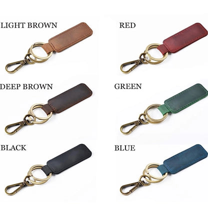Vintage Leather Keychain Pendant Car Keychain Tag Lock Accessories Office Culture Accessories