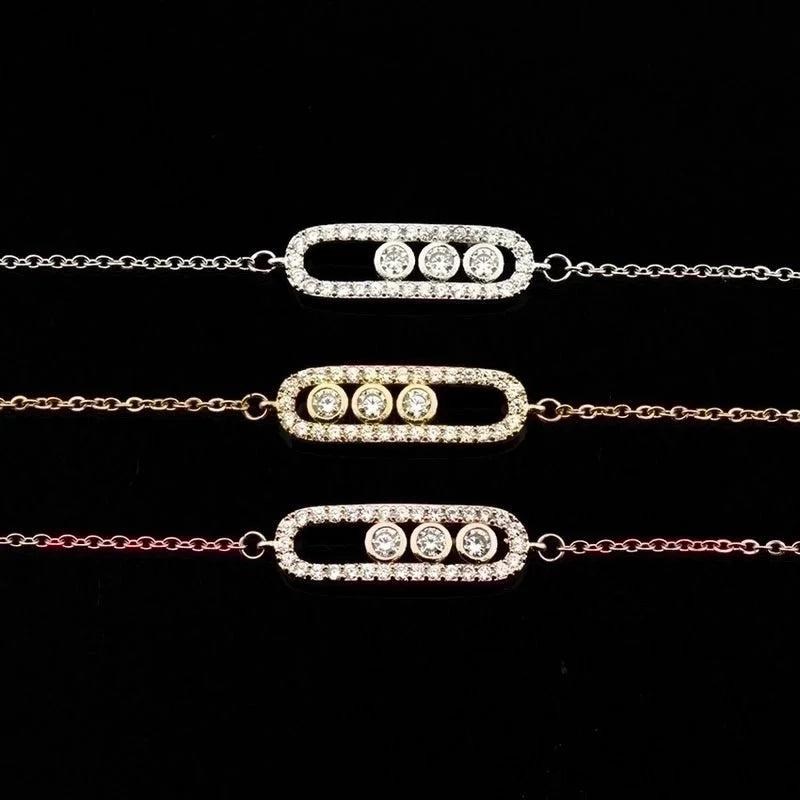 Copper Inlaid Crystal Diamond Geometric No Inlaid Copper Bracelets