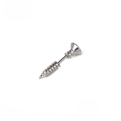 Fashion Punk Style Titanium Steel Screw Stud Earrings