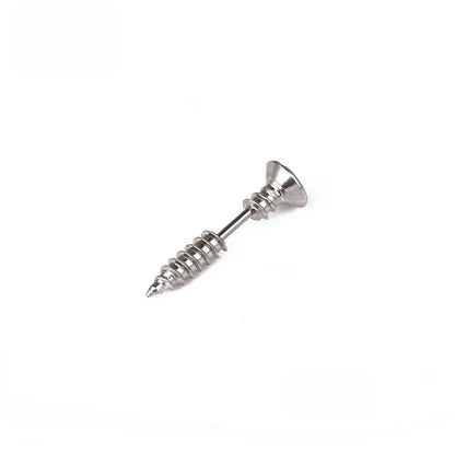 Fashion Punk Style Titanium Steel Screw Stud Earrings
