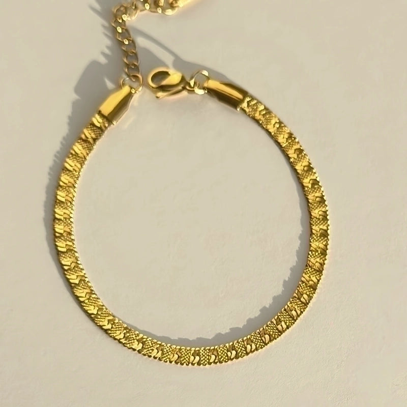 2 Pieces 304 Stainless Steel 18K Gold Plated Minimalist Classic Style Plating Solid Color Bracelets