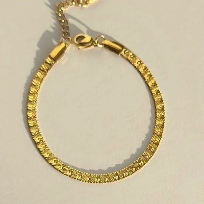 2 Pieces 304 Stainless Steel 18K Gold Plated Minimalist Classic Style Plating Solid Color Bracelets