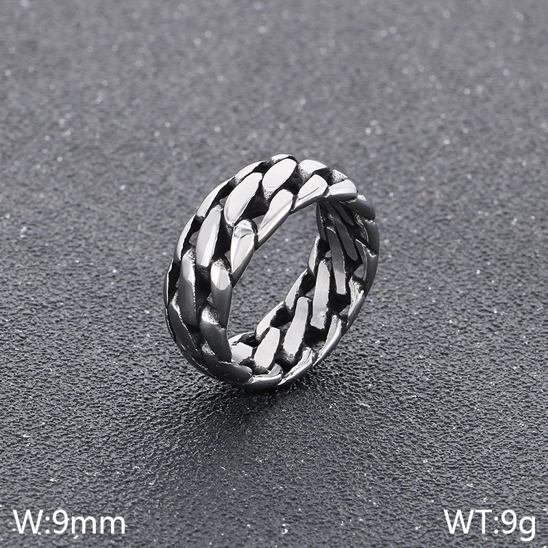 Hip-Hop Round 304 Stainless Steel 18K Gold Plated Rings