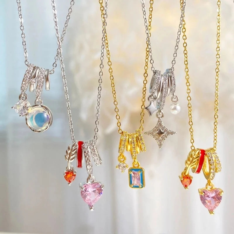 Copper Plating Geometric Pendant Necklace