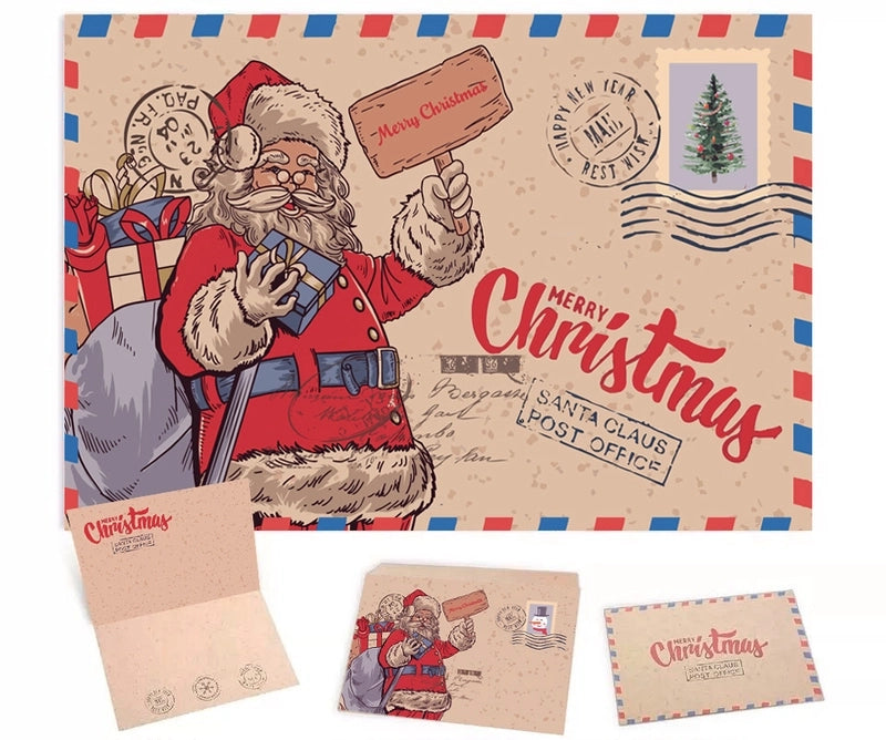 Christmas Minimalist Classic Style Santa Claus Holiday Festival Card Invitations