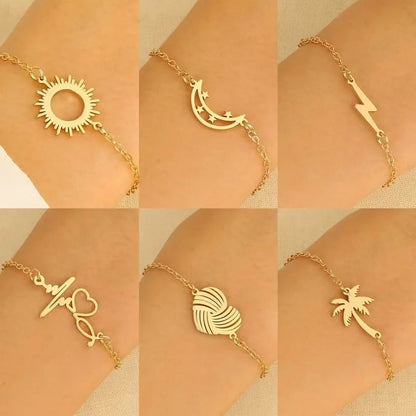 Minimalist Classic Style Snowflake 304 Stainless Steel Zircon Stainless Steel Bracelets In Bulk