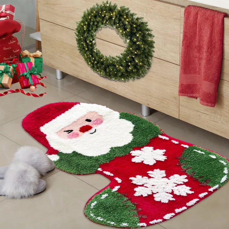 Christmas Casual Vacation Santa Claus Elk Imitation Cashmere Carpet Bedding