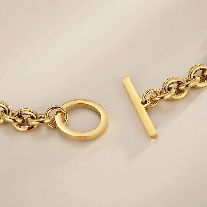 Fashion Geometric Titanium Steel 18K Gold Plated Plating Stainless Steel Jewelry Sets