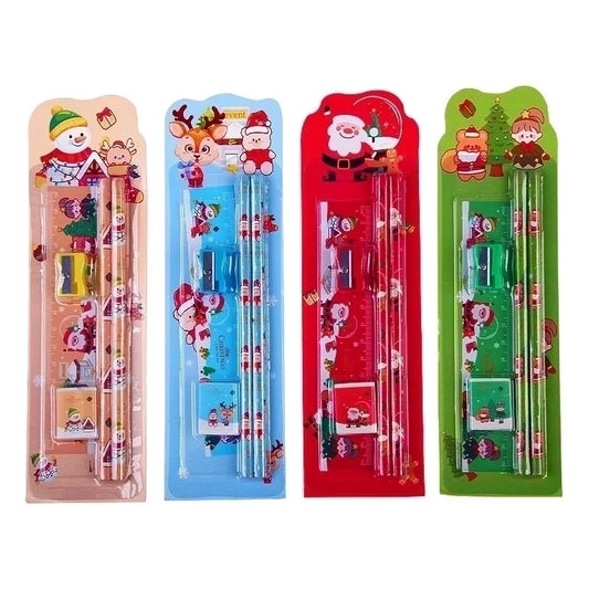 1 Set Christmas House Christmas Tree Learning Christmas Plastic Cartoon Style Stationary Sets