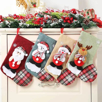 Christmas Decorations Santa Socks Claus Gift Bag Party Layout Snowman Elk Children Gift Socks Pendant