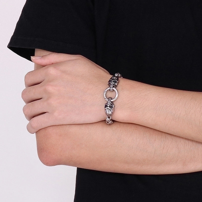 Punk Skull Titanium Steel Halloween Men's Bracelets