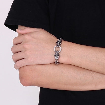 Punk Skull Titanium Steel Halloween Men's Bracelets