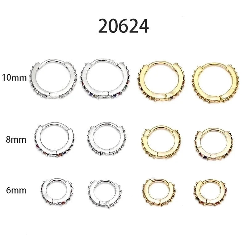 Fashion Round Copper Inlay Zircon Nose Ring