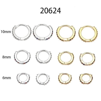 Fashion Round Copper Inlay Zircon Nose Ring