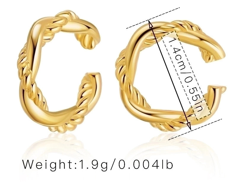 Retro Minimalist C Shape Copper Plating Inlay Zircon Ear Cuffs 1 Pair