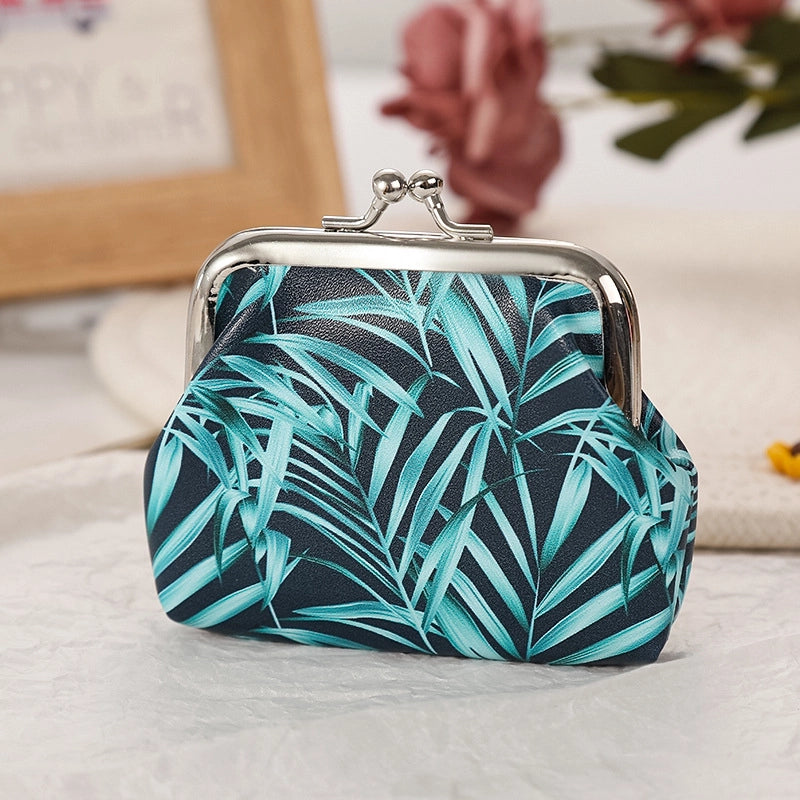 Women's Plant Pu Leather Buckle Kids Wallets