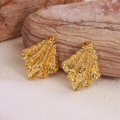 1 Pair Elegant French Style Sweet Geometric Flower 304 Stainless Steel Imitation Gold Ear Studs