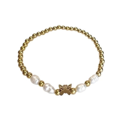 Sweet Star Heart Shape Butterfly Stainless Steel Beaded Plating Bracelets