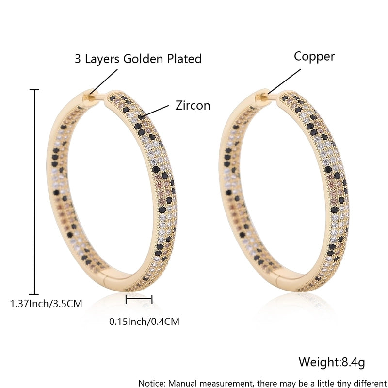 1 Pair Elegant Vintage Style Streetwear Leopard Copper Zircon 18K Gold Plated Drop Earrings Earrings