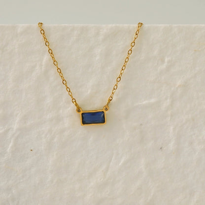 IG Style Modern Style Classic Style Rectangle 304 Stainless Steel Zircon 18K Gold Plated Inlay Pendant Necklace