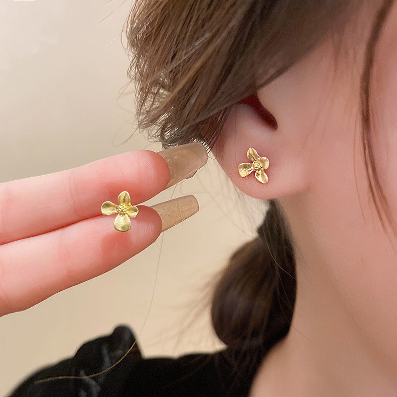 2 Pieces Mid-century Modern Round Geometric Copper Electroplating Earrings