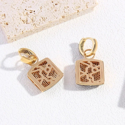 1 Pair Vintage Style Exaggerated Luxurious Circle Leopard Inlay Copper Zircon 18K Gold Plated Gold Plated Earrings