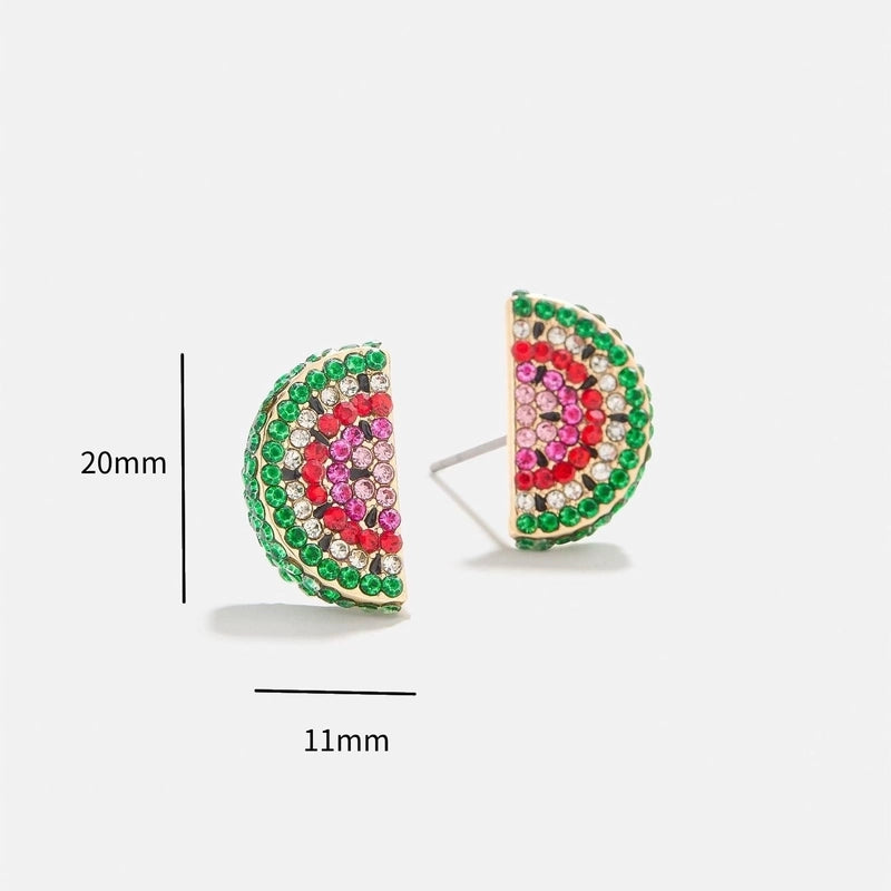 1 Pair Minimalist Classic Style Streetwear Cherry Plating Copper Zircon Gold Plated Ear Studs