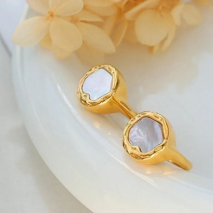 Fashion Geometric 304 Stainless Steel 18K Gold Plated Metal Rings