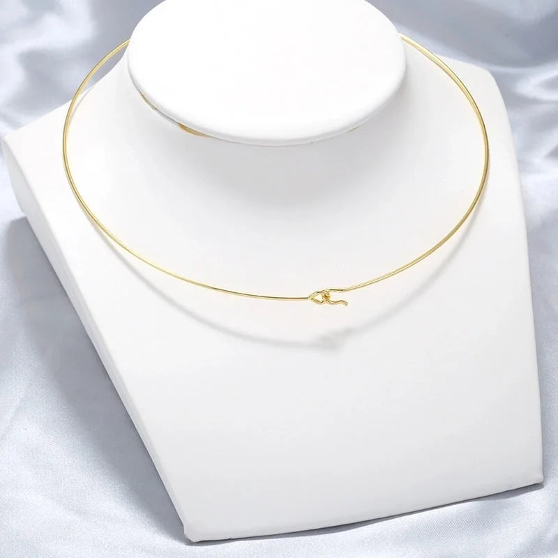 Casual Minimalist Geometric 304 Stainless Steel 18K Gold Plated Choker
