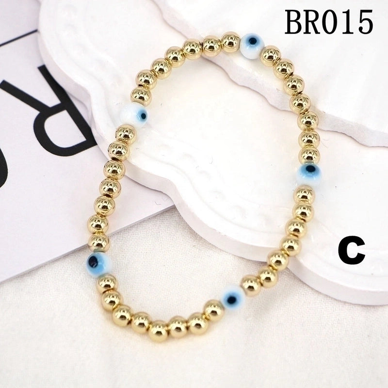 Copper Plating Geometric Artificial Gemstones Copper Bracelets