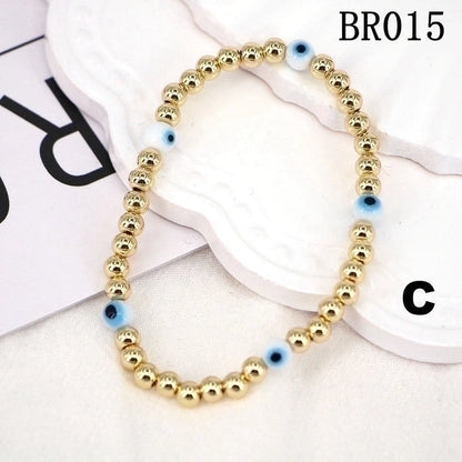 Copper Plating Geometric Artificial Gemstones Copper Bracelets