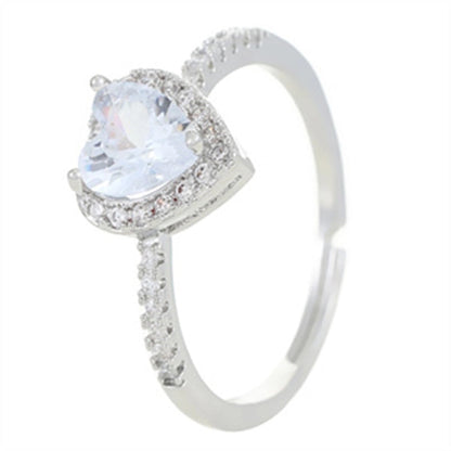 Copper Gold Plated Silver Plated Inlay Geometric Cross Zircon Open Rings