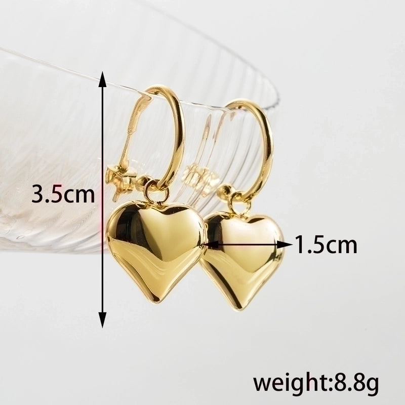 1 Pair Ig Style Vintage Style Star Heart Shape Plating Stainless Steel 18k Gold Plated Drop Earrings