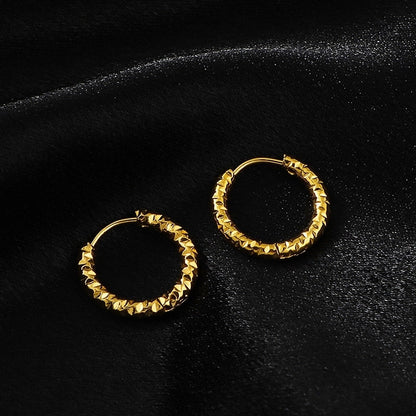 1 Pair Minimalist Geometric Titanium Steel Earrings