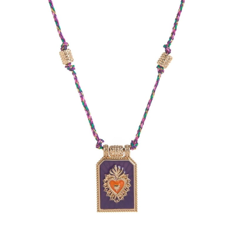 Copper Gold Plated Enamel Tarot Pendant Necklace