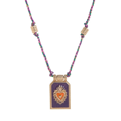 Copper Gold Plated Enamel Tarot Pendant Necklace