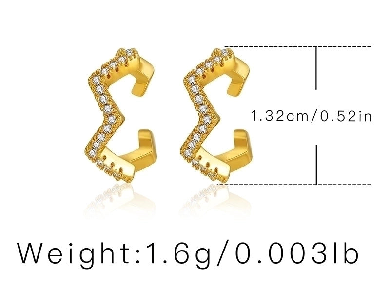 Retro Minimalist C Shape Copper Plating Inlay Zircon Ear Cuffs 1 Pair