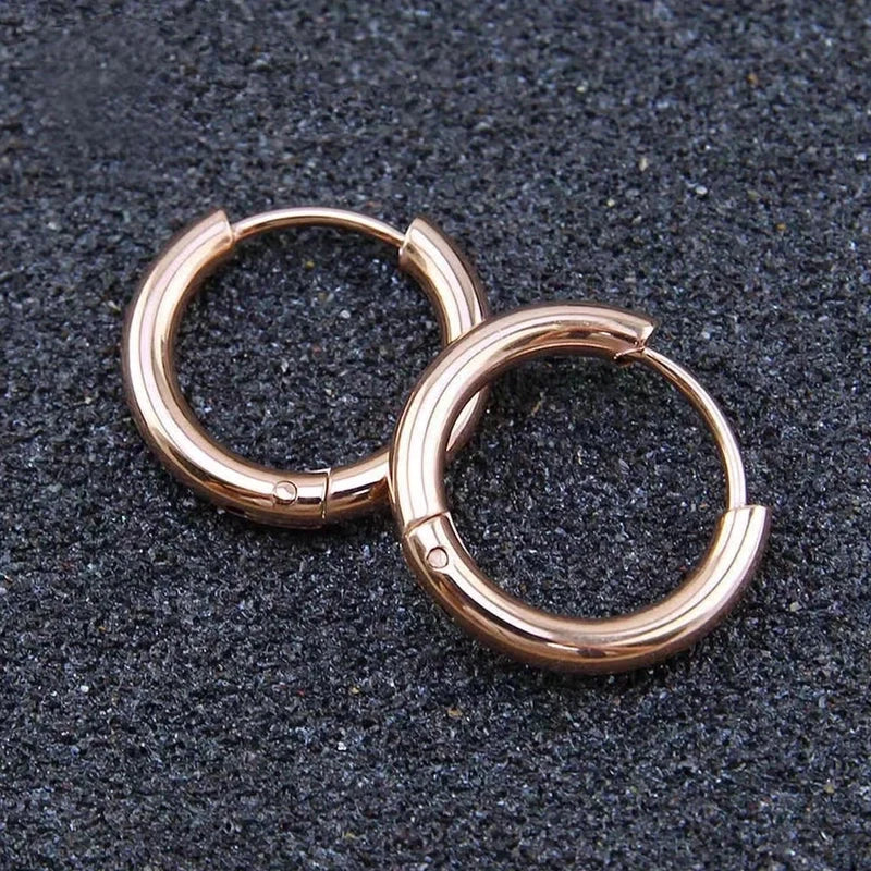 1 Pair Vintage Style Minimalist Round 304 Stainless Steel 18K Gold Plated Stainless Steel Earrings