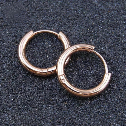 1 Pair Vintage Style Minimalist Round 304 Stainless Steel 18K Gold Plated Stainless Steel Earrings