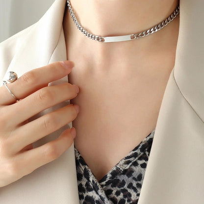 Hip-Hop Solid Color 304 Stainless Steel 18K Gold Plated Bracelets Necklace